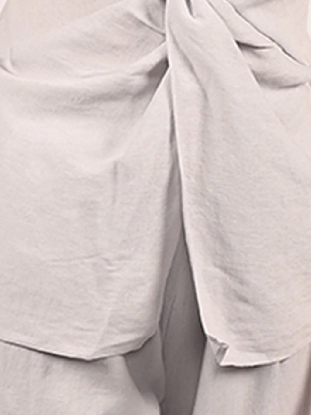 Odette Grey Cotton Linen Solid Co-Ord Set For Women