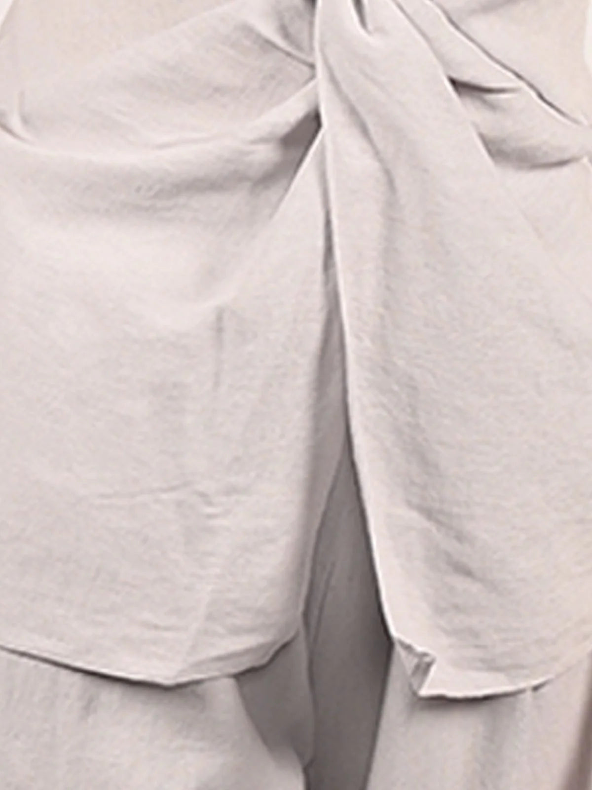 Odette Grey Cotton Linen Solid Co-Ord Set For Women